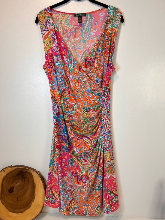 Lauren Ralph Lauren Dresses & Skirts - Lauren Ralph Lauren Pink Orange Paisley Midi Dress